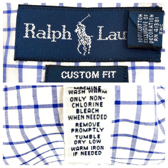 VTG RALPH LAUREN Graph Check Custom Fit Shirt - Picture 15 of 16